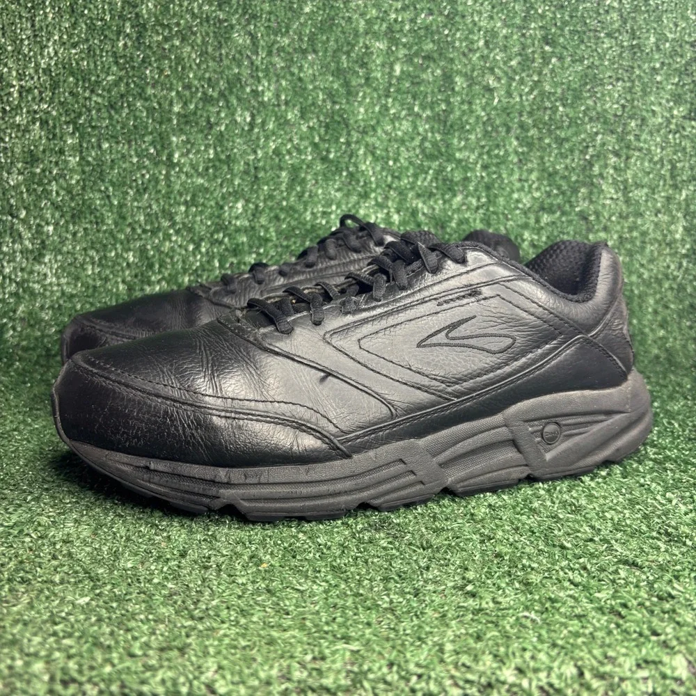 Brooks Addiction Walker Leather Walking Shoes Black Mens Size 10.5 4E Extra Wide